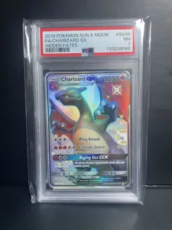 Pokemon TCG Charizard GX SV49/SV94 Hidden Fates Shiny Vault Holo PSA 7 - Image 2