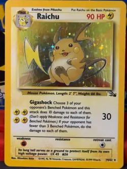 Pokemon-1999-Fossil-Raichu-14-HOLO - Image 1