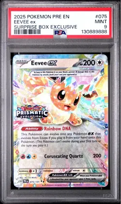 2025 Pokemon Pre En Eevee ex Surprise Box Exclusive #075 PSA 9 - Image 1