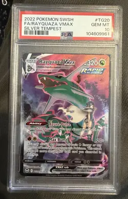 2022 POKEMON SWORD & SHIELD SILVER TEMPEST #TG20 FULL ART/RAYQUAZA VMAX PSA 10 - Image 1