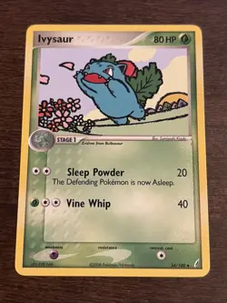 Pokemon TCG Ivysaur Crystal Guardians 34/100 Regular Common Non Holo - NM - Image 5
