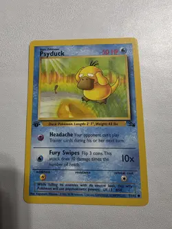 1999 Pokemon Fossil 1st Edition Psyduck 53/62 GEM MINT - Image 1