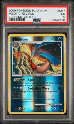 2009 Pokemon PlatinumMilotic Reverse Foil Supreme Victors #SH7 PSA 5 - Image 1