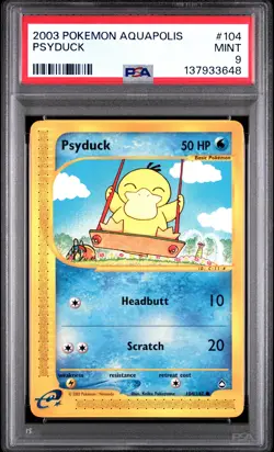 2003 POKEMON AQUAPOLIS #104 PSYDUCK PSA 9 - Image 1