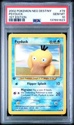 2002 POKEMON NEO DESTINY 1ST ED #79 PSYDUCK PSA 10 - Image 1