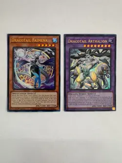 YUGIOH DRACOTAIL ARTHALION & DRACOTAIL FAIMENA ULTRA RARE JUSH-EN006/EN002 - Image 1
