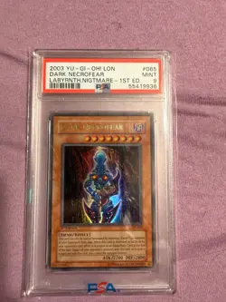 Yu-Gi-Oh! Labyrinth of Nightmare 1st Edition Dark Necrofear LON-065 PSA 9 - Image 1