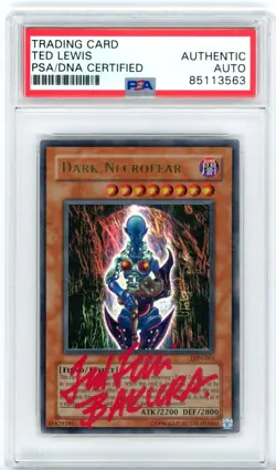 PSA Signed Ted Lewis 2003 Dark Necrofear LON-065 Ultra Rare Yu-Gi-Oh! TCG - Image 1