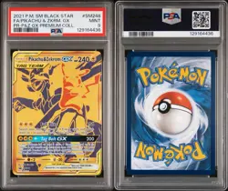 2021 Pokemon Sun & Moon Pikachu Zekrom Tag Team Black Star Promo GX #sm248 PSA 9 - Image 3