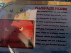 Pokemon Topps Pikachu's Vacation ERROR Pikablu/Buru Card #46 Peacemaker Pikachu - Image 4