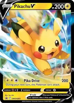 Pikachu V - SWSH285 - Pokemon Sword & Shield Promo Ultra Rare Holo Card NM - Image 1