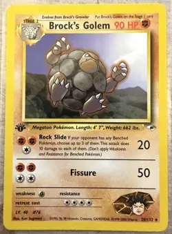 Brock's Golem 1st Edition Gym Heroes 20/132 Rare - Pokemon WOTC - Image 1