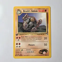 Pokemon TCG Brock’s Golem 20/132 Rare 1st Edition Gym Heroes WotC 1999 English - Image 1