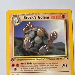 Pokemon TCG Brock’s Golem 20/132 Rare 1st Edition Gym Heroes WotC 1999 English - Image 2