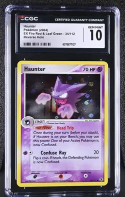 CGC 10 Haunter EX Fire Red & Leaf Green 34/112 Reverse Holo Pokemon Card - Image 1