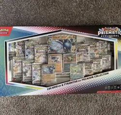 Pokemon Prismatic Evolutions LUCARIO EX & TYRANITAR EX PREMIUM COLLECTION - Image 1