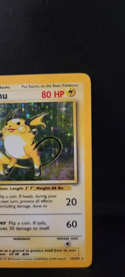 Raichu Holo - Pokemon 1999 Fossil #14 - Image 4