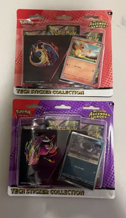 Pokemon Ascended Heroes Set of 2 Charmander/Ghastly Tech Sticker Collection - Image 1