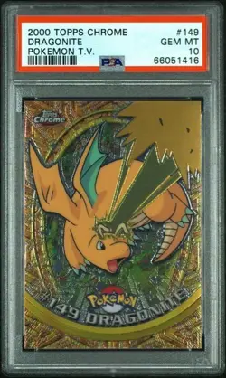2000 TOPPS CHROME POKEMON T.V. #149 DRAGONITE POKEMON T.V. - PSA 10 - Image 1