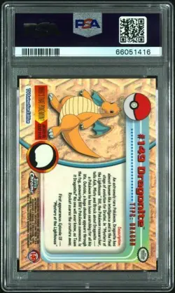 2000 TOPPS CHROME POKEMON T.V. #149 DRAGONITE POKEMON T.V. - PSA 10 - Image 2