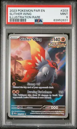 2023 POKEMON PAR EN-PARADOX RIFT ILLUSTRATION RARE #203 SLITHER WING PSA 9 - Image 1