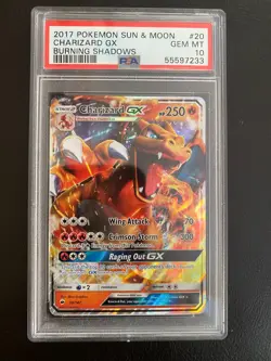 2017 Pokemon Burning Shadows Charizard GX PSA 10 GEM MINT 20/147 - Image 1