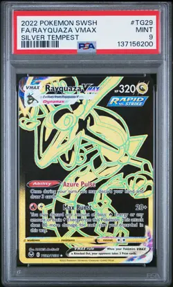 2022 POKEMON SWORD & SHIELD SILVER TEMPEST #TG29 FULL ART/RAYQUAZA VMAX PSA 9 - Image 1