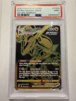 2022 POKEMON SWORD & SHIELD SILVER TEMPEST #TG29 FULL ART/RAYQUAZA VMAX PSA 9 - Image 1