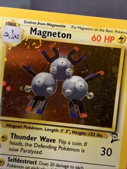 Pokemon TCG Magneton Base Set 2 #9/130 Unlimited Holo Rare WOTC VTG NM Swirl - Image 2
