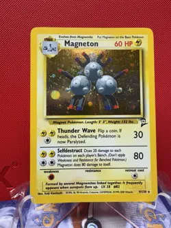 Pokemon TCG Magneton Base Set 2 9/130 Holo Unlimited Holo (LP) GREAT SWIRL #482 - Image 1