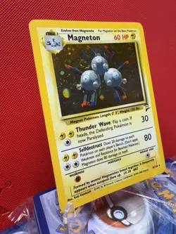 Pokemon TCG Magneton Base Set 2 9/130 Holo Unlimited Holo (LP) GREAT SWIRL #482 - Image 2