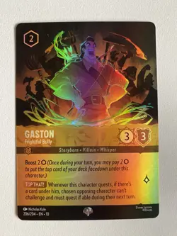 Gaston Frightful Bully Holo Gold Foil Disney Lorcana Whispers in the Well #206 - Image 1