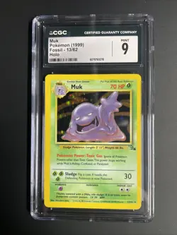 CGC 9 MINT Muk 1999 Fossil 13/62 Holo Pokemon Card - Image 1