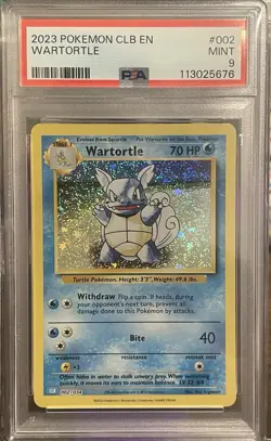 Pokemon TCG: Wartortle 002/034 Trading Card Classic PSA 9 - Image 1