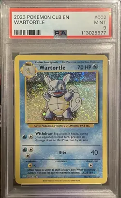 Pokemon TCG: Wartortle 002/034 Trading Card Classic PSA 9 - Image 1