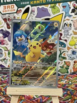 Pokemon Pikachu TCG Scarlet & Violet Promo Holo Card SVP027 Black Star NM - Image 1