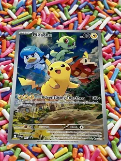 Pokemon Pikachu TCG Scarlet & Violet Promo Holo Card SVP027 Black Star NM - Image 3
