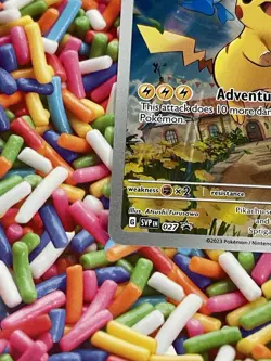 Pokemon Pikachu TCG Scarlet & Violet Promo Holo Card SVP027 Black Star NM - Image 4