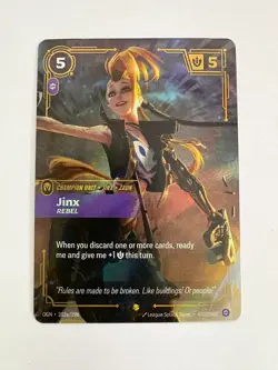 RIFTBOUND ORIGINS JINX REBEL ALT ART CARD 202a/298 - Image 1