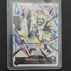 Bandai One Piece Card Game Monkey.D.Luffy Leader Holo Card ST21-001 - Image 1