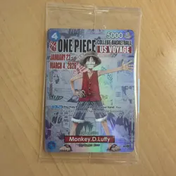 One Piece Monkey D. Luffy US Voyage College Basketball Promo Card Gonzaga SEALED - Image 1