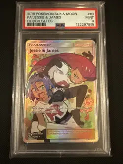 Pokemon Jesse & James Full Art Trainer PSA 9 Sun And Moon Hidden Fates 68/68 MT - Image 1