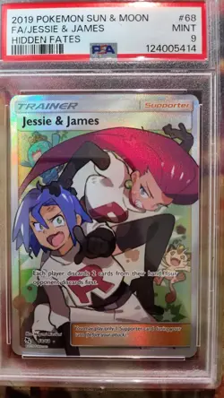 Pokemon Jesse & James Full Art Trainer PSA 9 Sun And Moon Hidden Fates 68/68 MT - Image 2