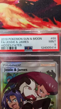 Pokemon Jesse & James Full Art Trainer PSA 9 Sun And Moon Hidden Fates 68/68 MT - Image 3