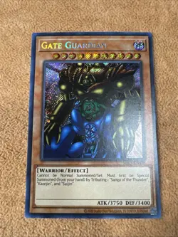 🔥 YUGIOH Gate Guardian MRD-EN000 Metal Raiders SECRET RARE NEAR MINT - Image 1