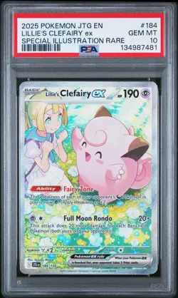 2025 POKEMON JTG SPECIAL ILLUSTRATION RARE #184 LILLIE'S CLEFAIRY EX PSA 10 - Image 1