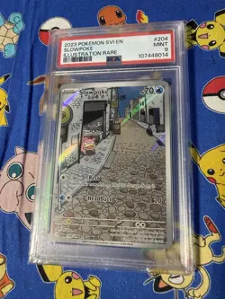 Pokemon TCG Slowpoke 204/198 Scarlet & Violet Base Set Illustration Rare, PSA 9 - Image 1