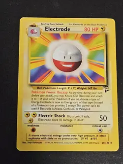 Pokemon TCG Base Set 2 Electrode 25/130 Non-Holo - Rare - LP - Image 1
