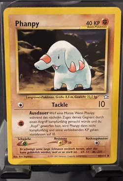 German/Deutsch Rare Vintage Pokemon TCG Karte - Phanpy - 43/111 Neo Genesis - Image 1