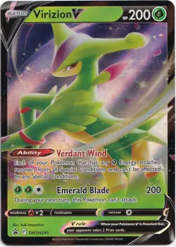 Pokemon Virizion V Ultra Rare Blackstar Promo SWSH295 NM Englisch - Image 1
